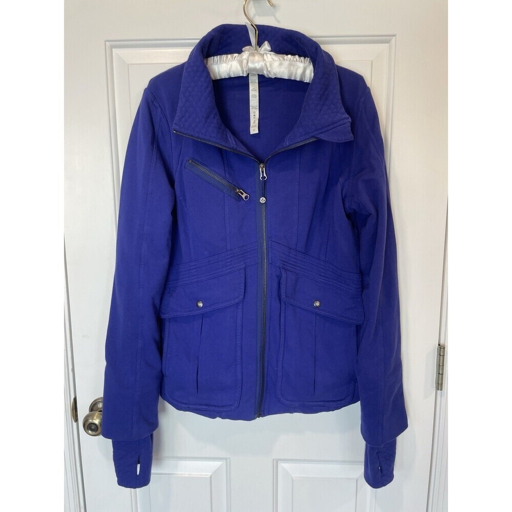 Lululemon It's Happening Jacket Royal Size 12 Blue French Terry Periwinkle